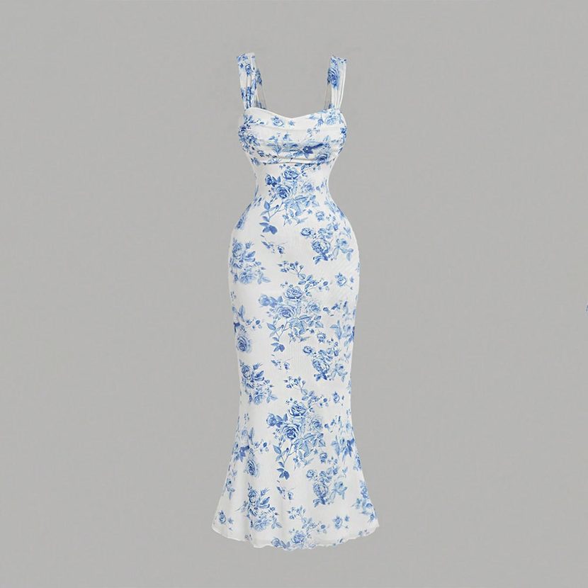 Floral Maxi Dress Sexy Sleeveless High Waist Bodycon Fit Summer Casual Wear Wholesale Available