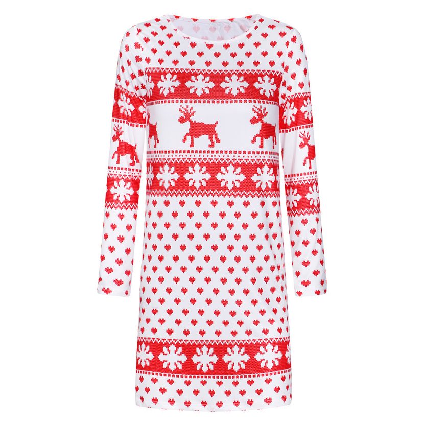 Long Sleeve Knitted Dress for Women Floral Print Comfortable Fit Autumn Winter Casual Wear