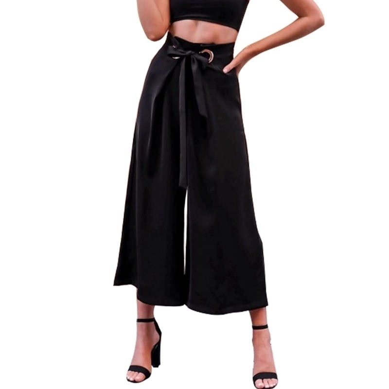 Plus Size Womens Wide Leg Trousers High Waist Versatile Fashionable Casual or Office Wear Wholes