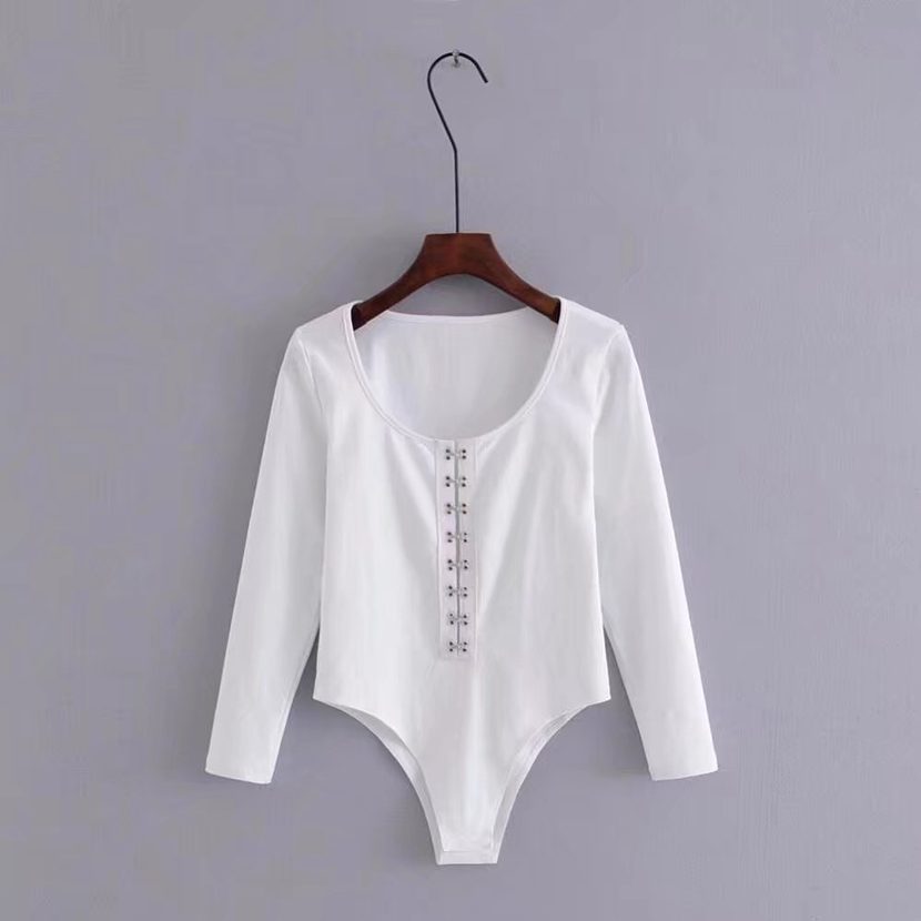 Long Sleeve Bodycon Bodysuit for Women Deep V Neck Slim Fit Casual Wear Available in Multiple Sizes custom packaging