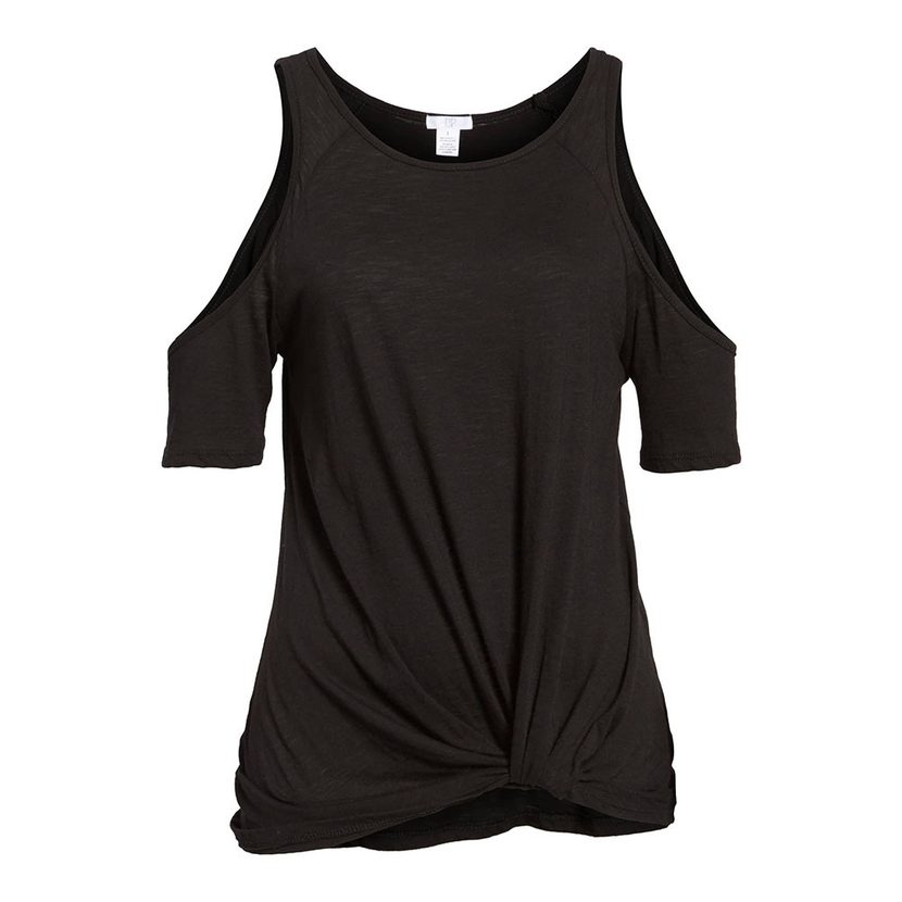 Womens Summer Loose T Shirt Round Neck Short Sleeve Solid Color Knot Hem Design Casual Wear Whol