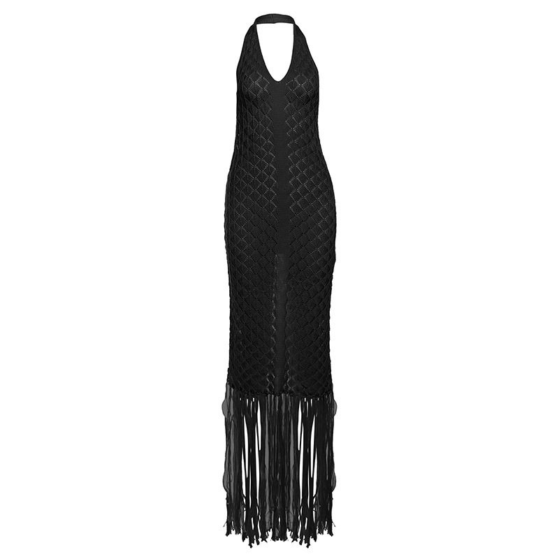 Summer Beach Dress Sexy Sheer Knit Fabric Solid Color Lightweight Comfortable Wholesale Availabl