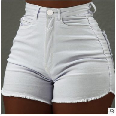 Womens Denim Shorts Solid Color Slim Fit with Pockets Casual Summer Wear bulk order