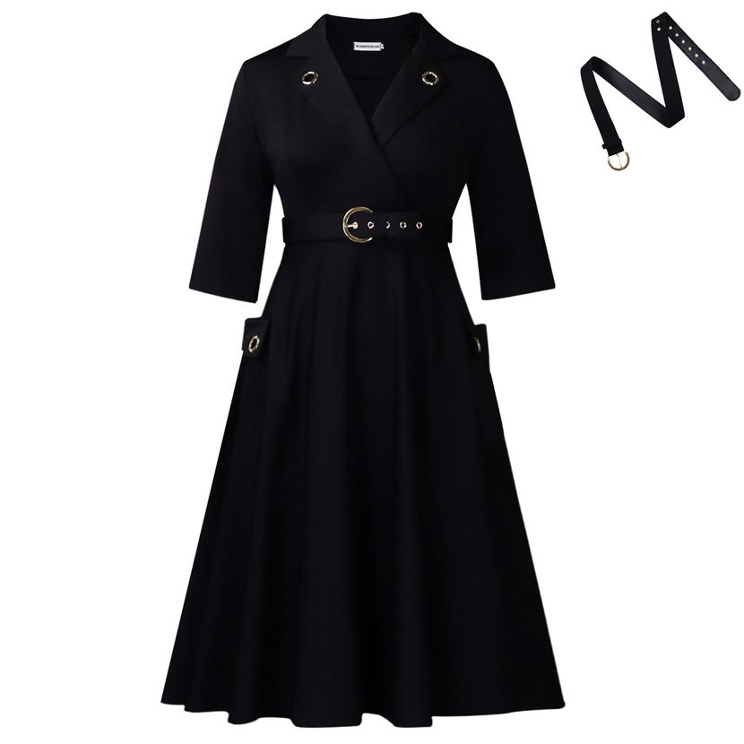 Elegant Plus Size African Dress High Waist Suit Collar Stylish Design Perfect for Formal Occasio