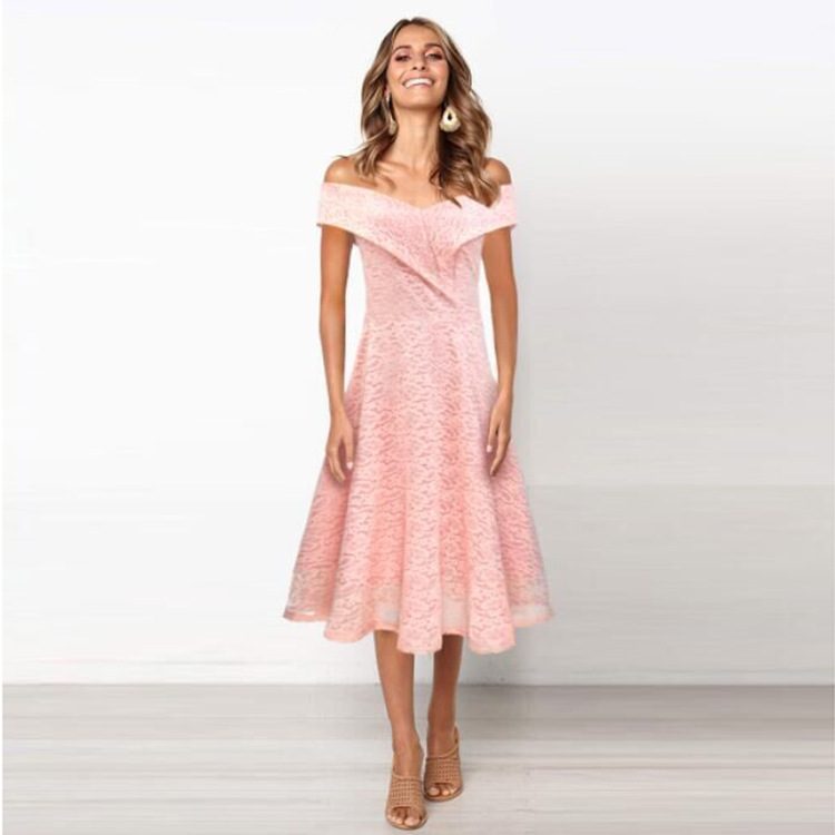 Off Shoulder Lace Dress for Women Elegant Evening Gown Perfect for Fall Winter Events