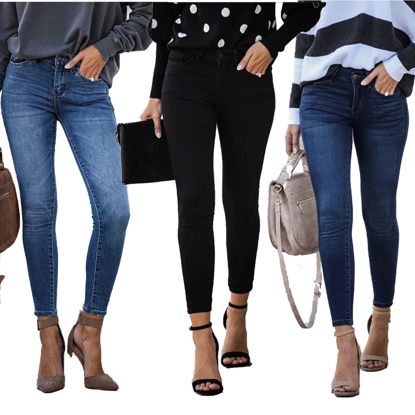 Slim Fit Stretchy Mid Rise Denim Cropped Pants Spring Collection Casual Wear Wholesale Available