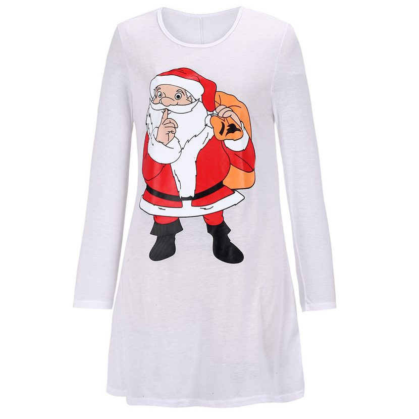 Long Sleeve Christmas Print Family Matching Dresses for Women Casual Holiday Wear Wholesale Low MOQ custom packaging