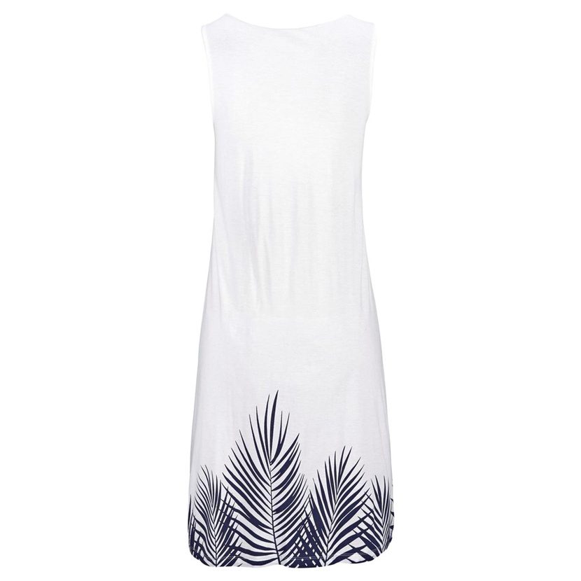 Womens Beach Vacation Sleeveless Dress Round Neck Floral Print Casual Style Wholesale Available