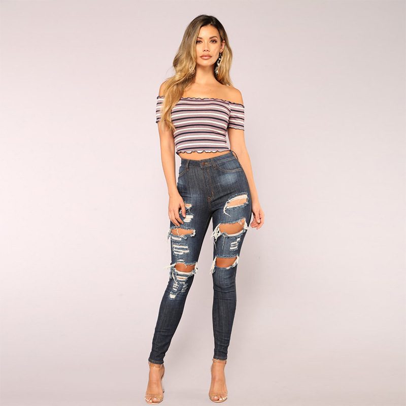 Womens Distressed Skinny Jeans Comfortable Fit Casual Wear Available in Multiple Sizes Wholesale Supply