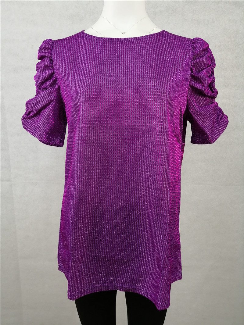 Sequin T Shirt for Women Short Sleeve Round Neck Summer Casual Wear Available in Multiple Sizes