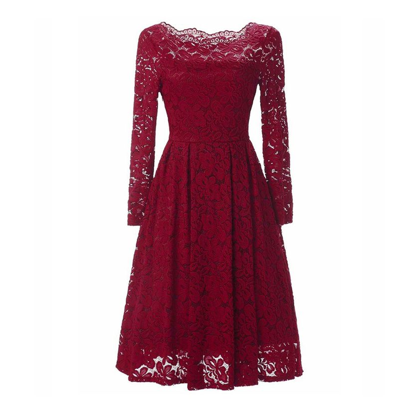 Lace Long Sleeve Dress Elegant Design Sexy Fit Spring Summer Fashion Perfect for Parties and Spe