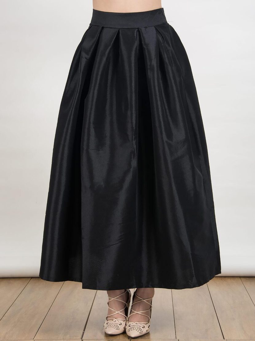 High Waisted Maxi Skirt Solid Color Flared Design Fashionable Style Perfect for Casual Wear or S