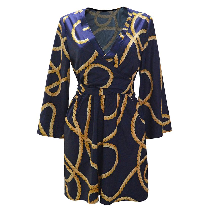 Plus Size Womens Floral Print Maxi Dress V Neck Loose Fit Tie Waist Spring Summer Beachwear Whol