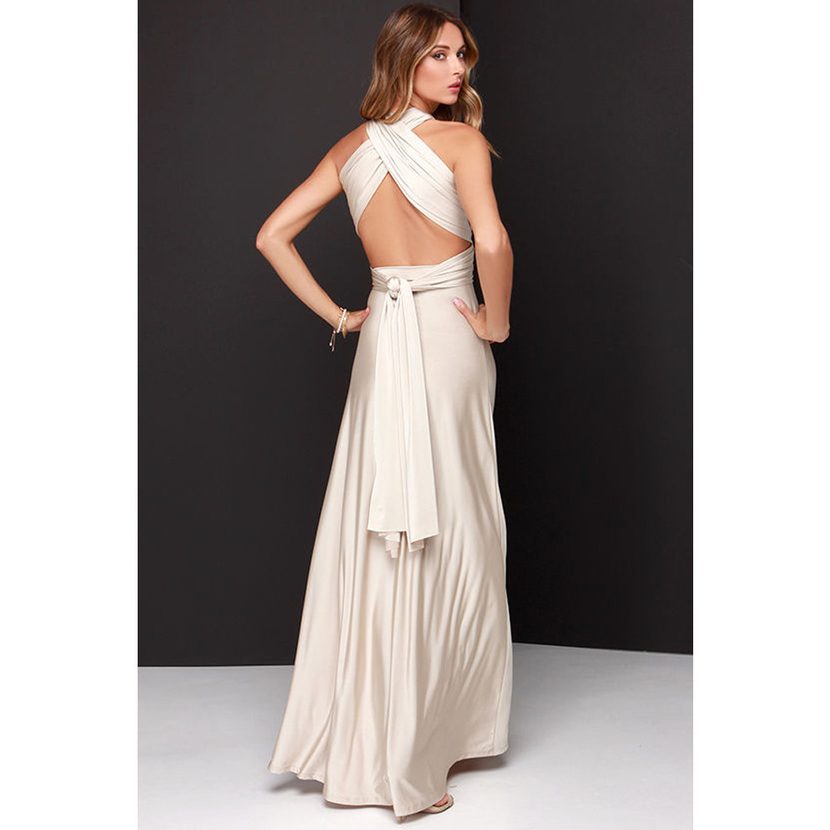 Cross Back Sexy Maxi Dress Adjustable Straps Elegant Design Perfect for Parties Wholesale Availa