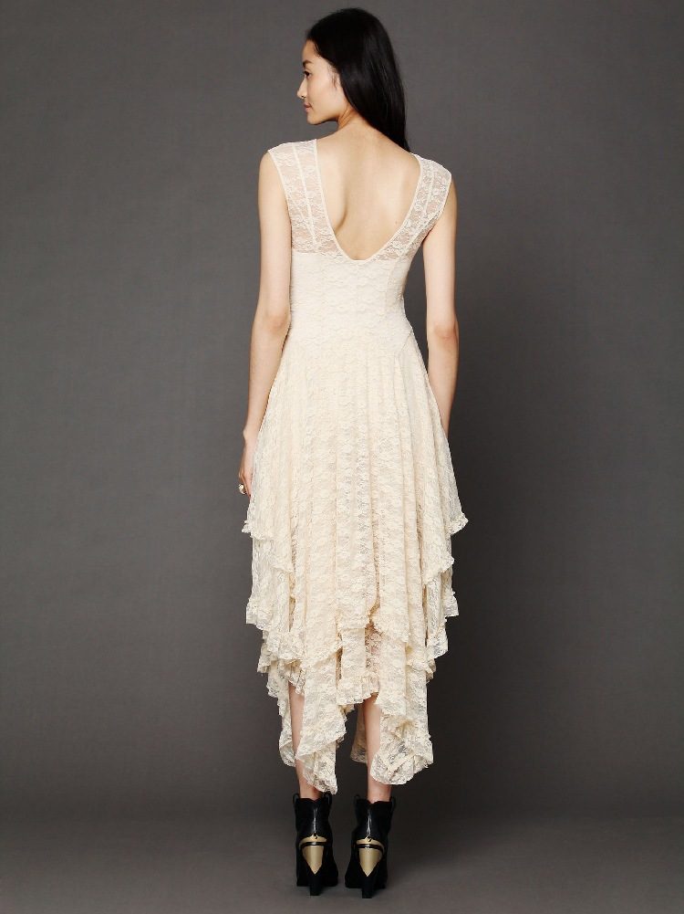Irregular Hem Lace Dress Sexy Long Design Elegant Style Perfect for Parties Wholesale Available