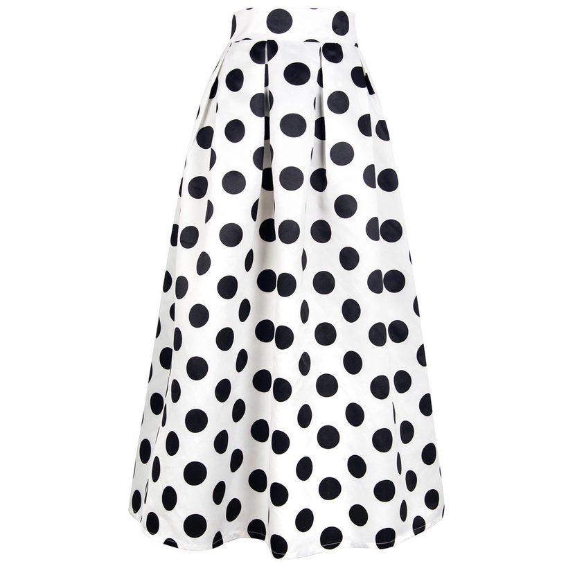 High Waist A Line Skirt Retro Polka Dot Design Versatile for Casual or Formal Wear