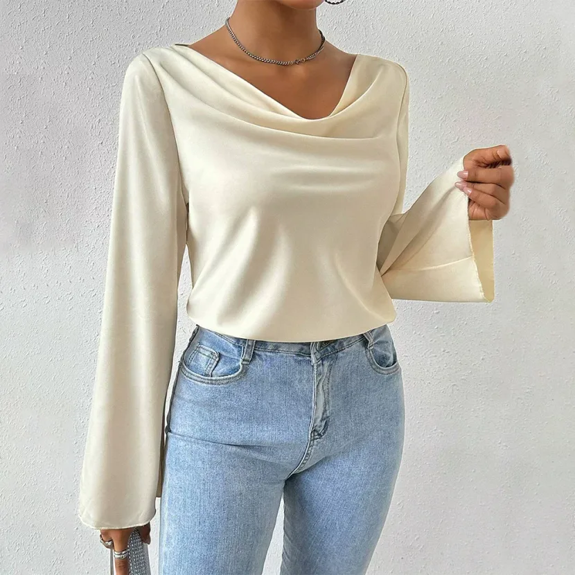 Elegant Long Sleeve T Shirt Chic Sophisticated Style Perfect for Spring and Summer Wholesale Ava