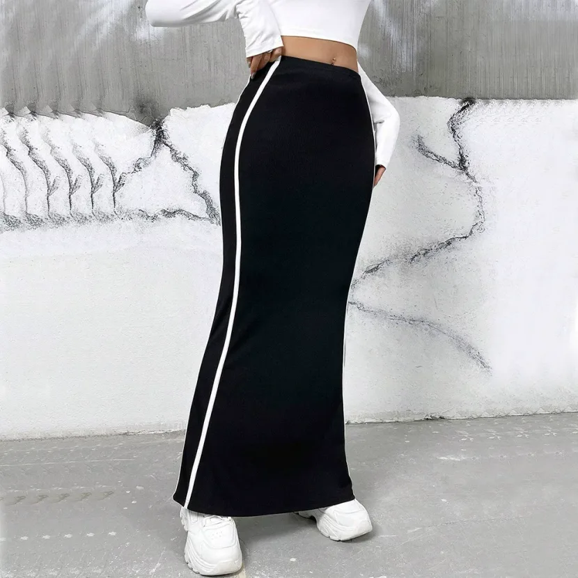 Color Block Bodycon Maxi Skirt Spring Summer Collection Slim Fit Vacation Style Wholesale Availa