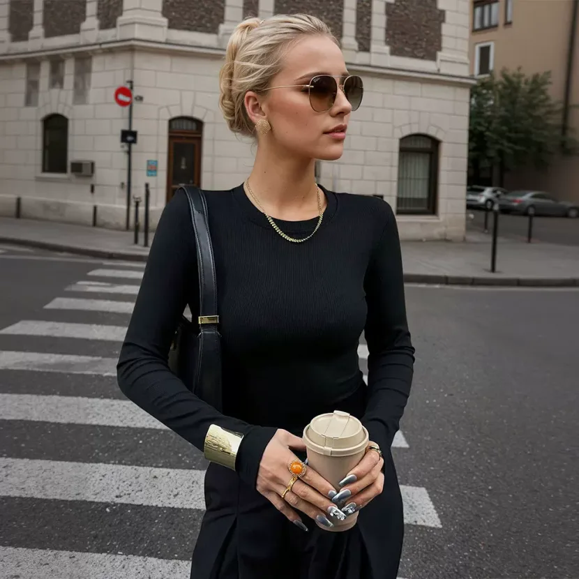 Womens French Style Backless T Shirt Elegant Fashionable Slim Fit Spring Summer Collection Whole