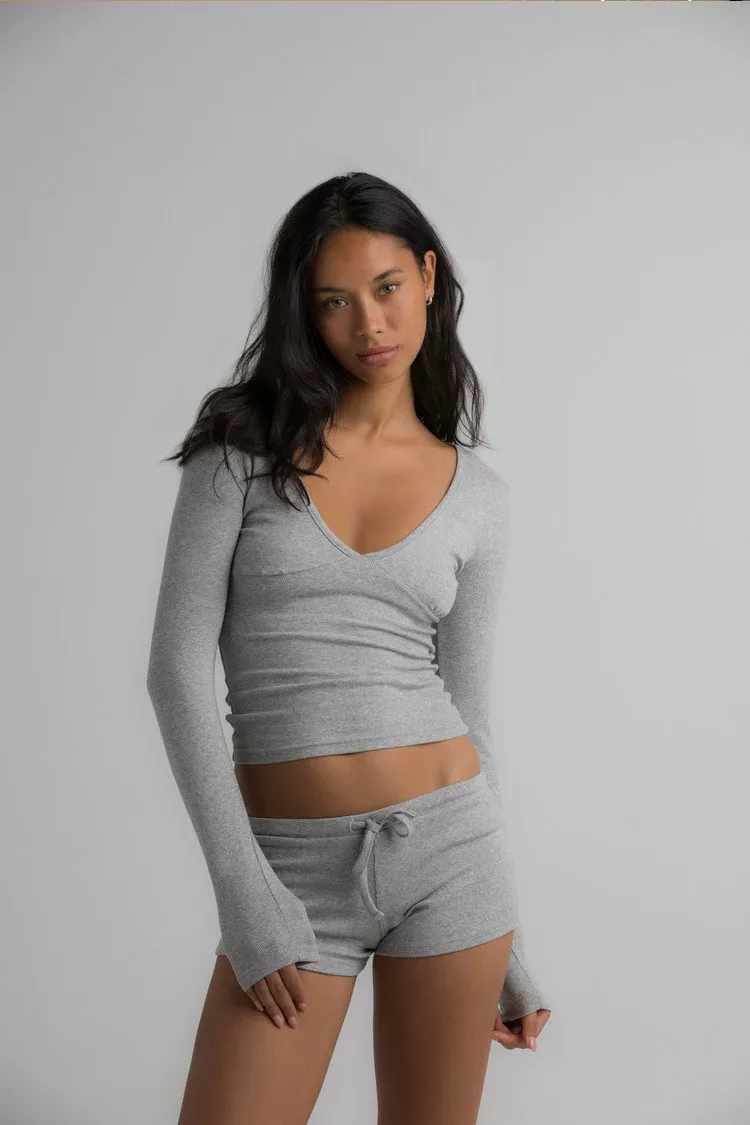 Soft Modal Two Piece Set for Women Casual V Neck Top and Fitted Shorts Stylish Everyday Wear Who