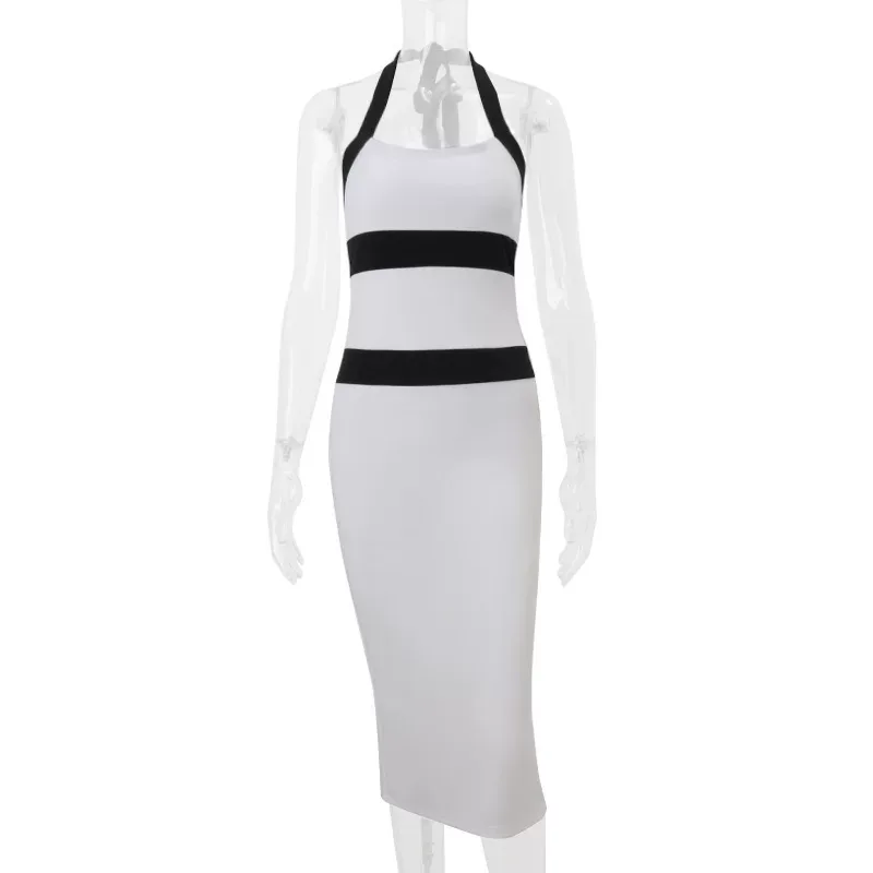 Sleeveless Bodycon Dress Elegant Backless Design Summer Fashion Available in White S to XL customizable