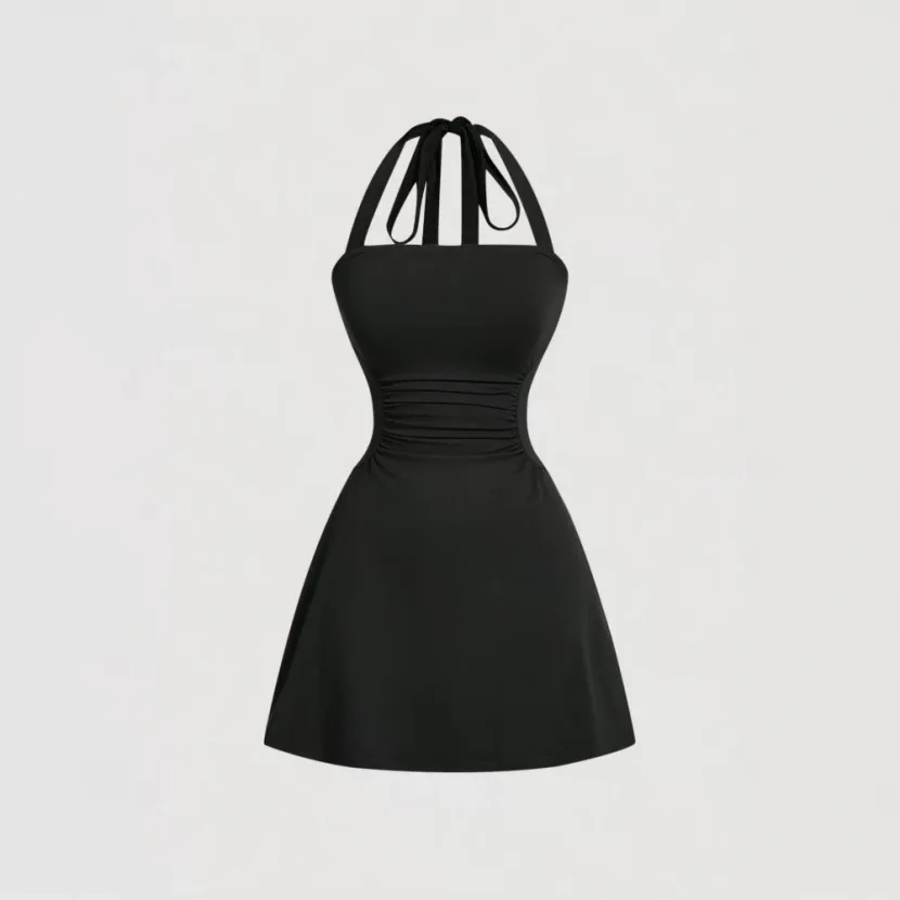 Elegant Sexy Halter Dress Slim Fit High Waist Short Skirt Spring Summer Fashion Wholesale Availa