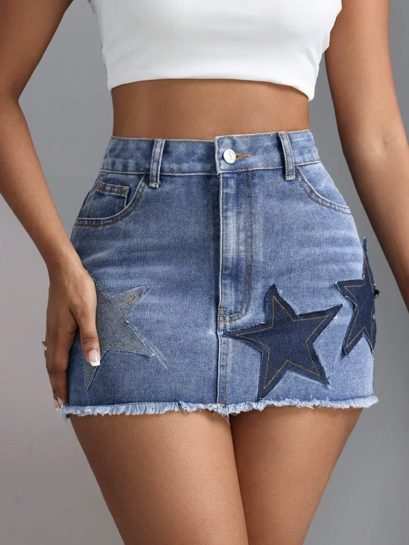 High Waisted Denim Mini Skirt Slim Fit Stylish Design Trendy for Summer Wholesale Availability
