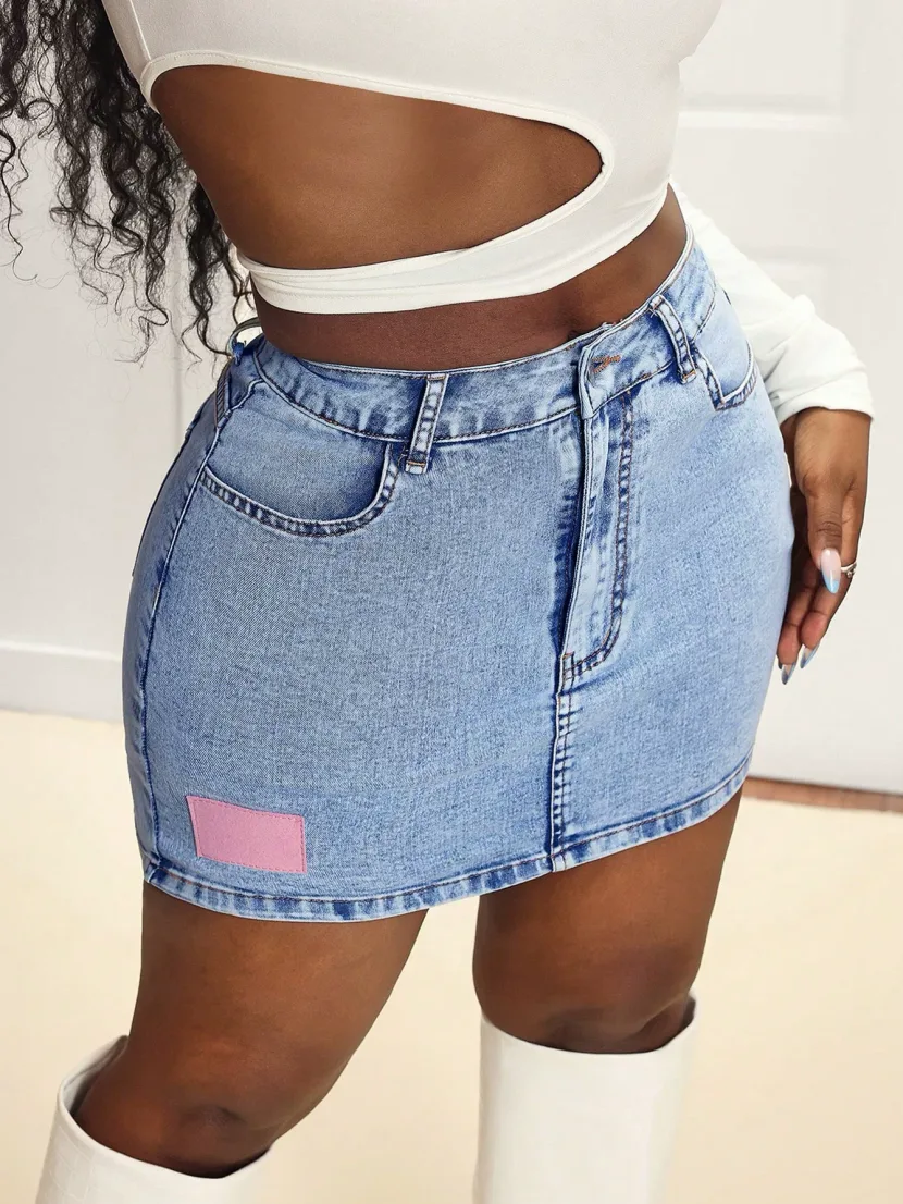 High Stretch Sexy Denim Bodycon Mini Skirt Trendy European and American Style Perfect for Partie