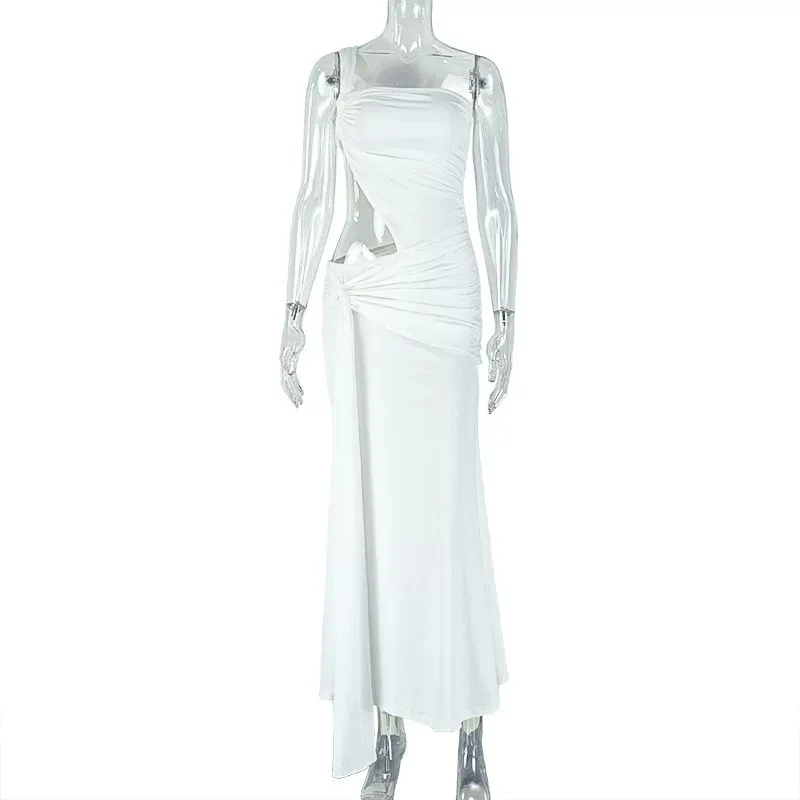 Elegant Womens Bodycon Dress Solid Color Asymmetrical One Shoulder Hollow Out Design Perfect for