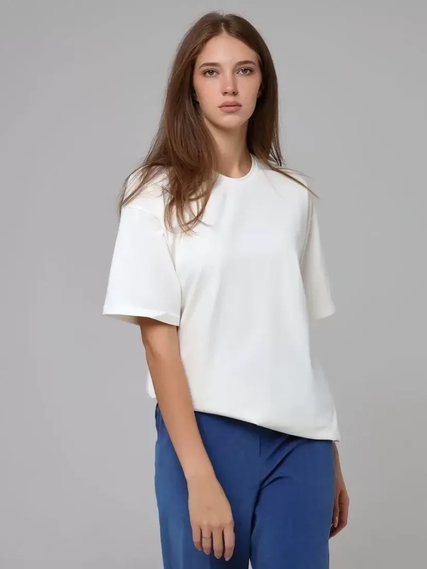 Womens Loose Fit Solid Color T Shirt 100 Cotton Short Sleeve Versatile Style Spring Summer Colle