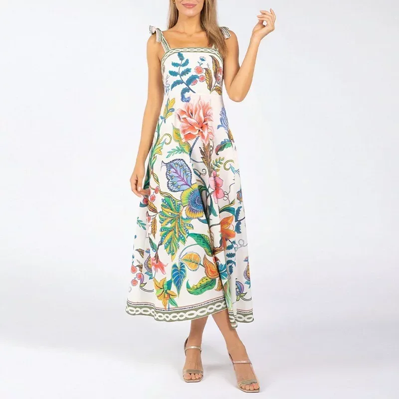 Floral Print Casual Dress for Women Spring Collection Tie Detail Available in Multiple Sizes Wholesale Supply