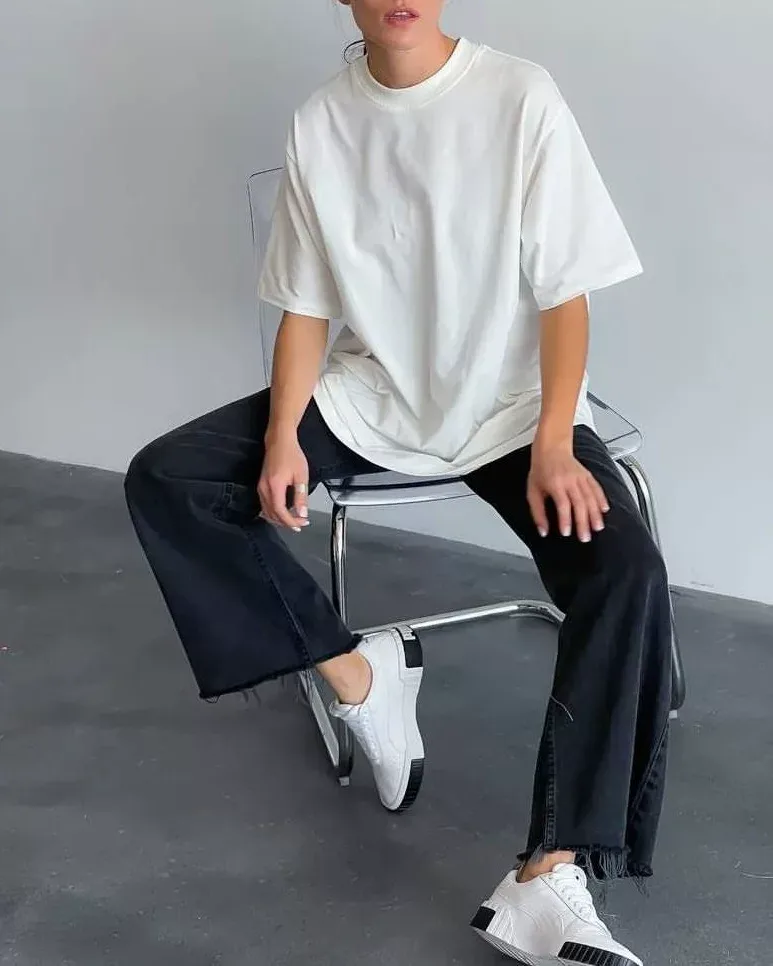 Womens Loose Fit Cotton T Shirt 16 Colors Soft Fabric Casual Style Perfect for Summer Wear Whole