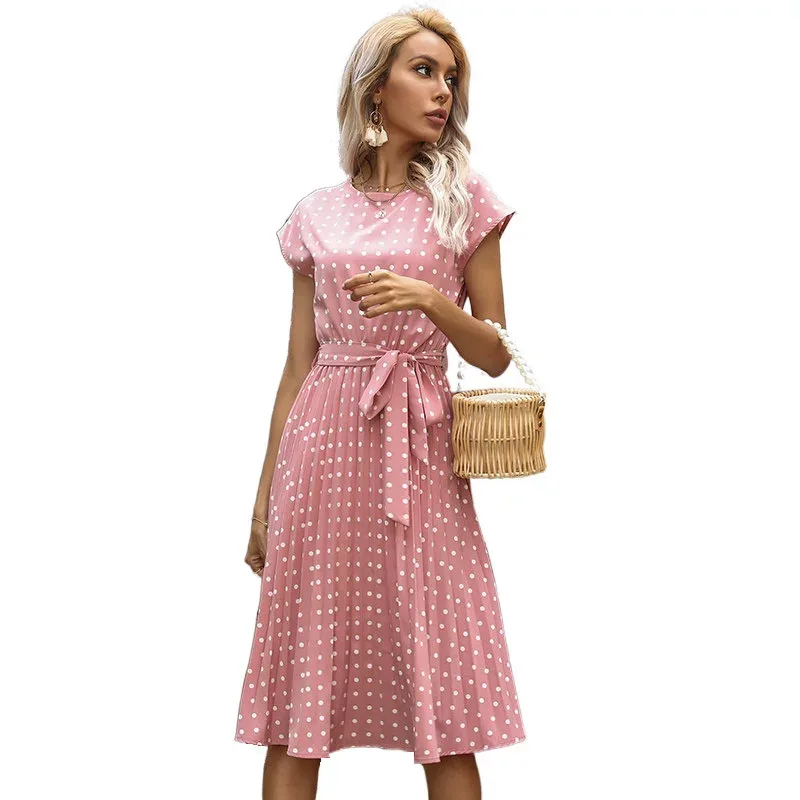 Polka Dot Dress Customizable Wholesale Stylish Design Perfect for Summer Events OEM ODM Availabl