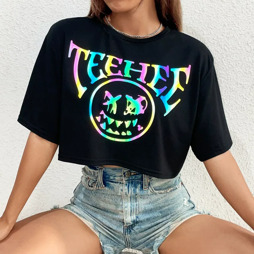 Fashion Womens Short Sleeve T Shirt Round Neck Printed Trendy Design Casual Wear Summer Style Wh