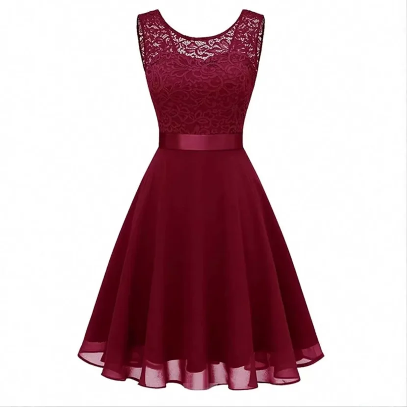Sleeveless Lace Dress Elegant Design Spring Summer Fashion fast shipping custom packaging