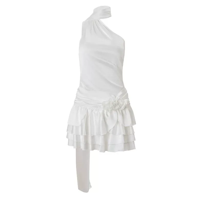 Elegant Off Shoulder Satin Backless Dress French Style Spring Collection Sexy Vibe Wholesale Ava