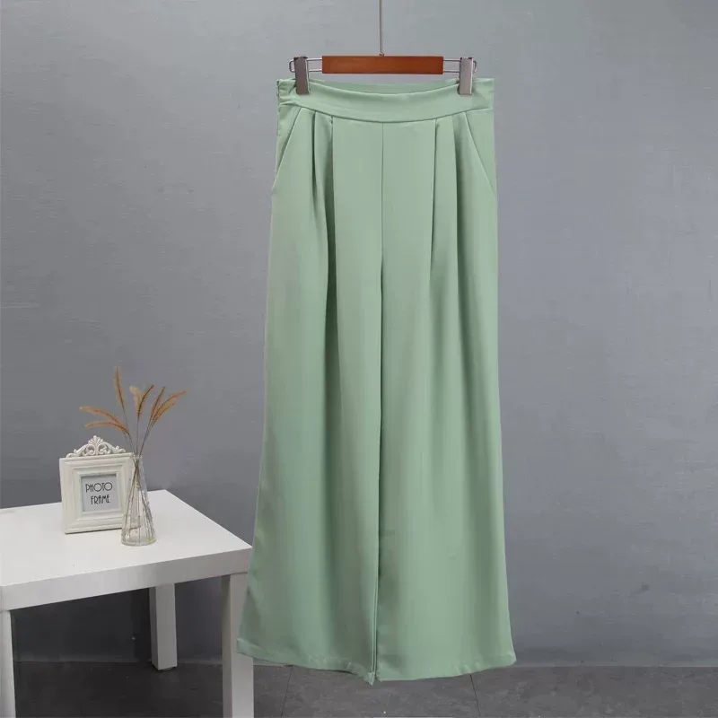 High Waisted Wide Leg Trousers Spring Collection Casual Style Flared Design Versatile for Everyd