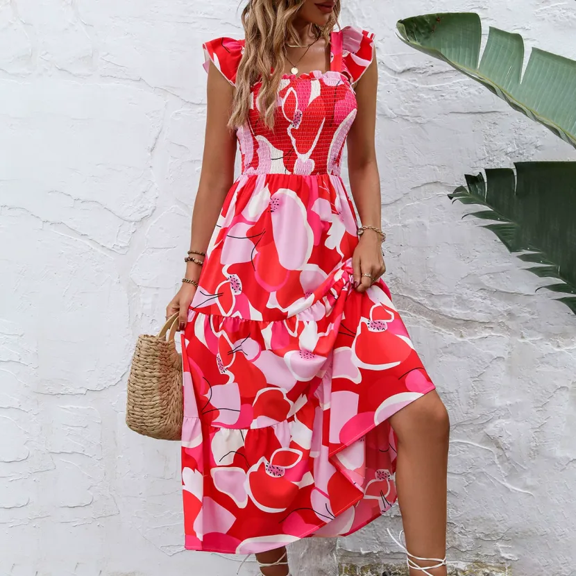 Spring Womens Dress Elegant Waist Defined Design Perfect for Casual or Formal Occasions Availabl