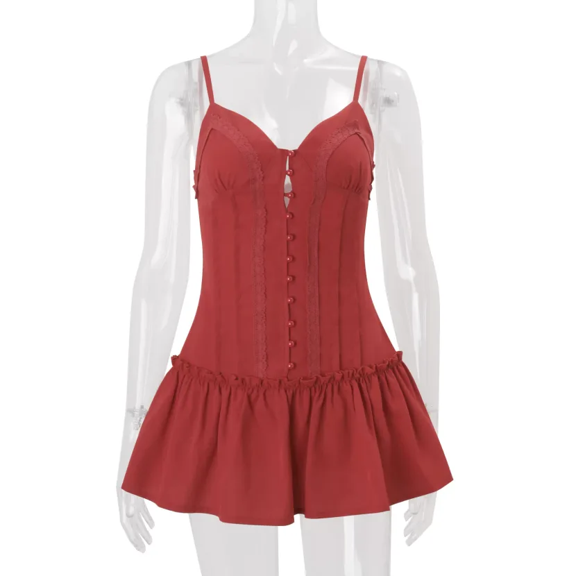 Womens Spring Dress French Sweetheart Style Solid Color Waist Defined Sleeveless Wholesale Avail