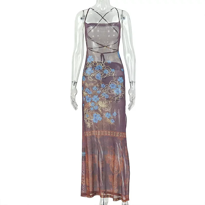 Elegant Womens Bodycon Maxi Dress Slim Fit Backless Spaghetti Straps Versatile Style Perfect for