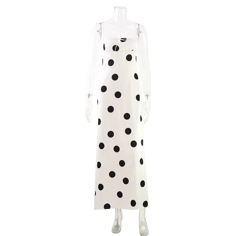 Elegant Off Shoulder Bodycon Summer Dress Polka Dot Design Slim Fit Soft Fabric Perfect for Part