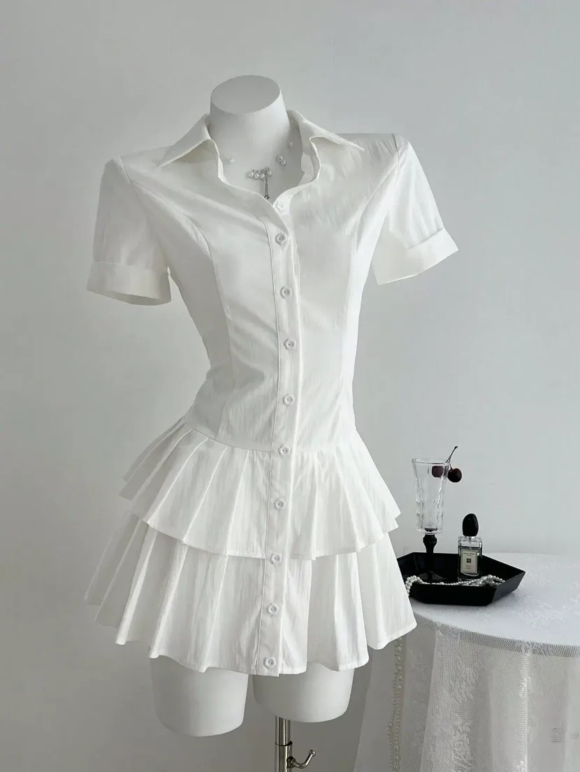 Casual Pleated Dress Summer Style Versatile Design Lightweight Fabric Womens Fashion Ready to Sh