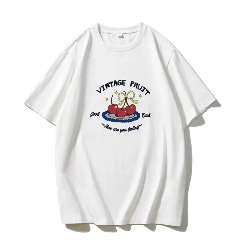 Womens Summer Graphic T Shirt Loose Fit Round Neck Short Sleeve 100 Cotton Casual Everyday Wear