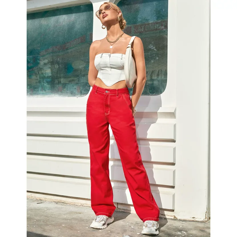 Womens Casual Denim Jeans Trendy Versatile Fashionable Everyday Wear Wholesale Available bulk or