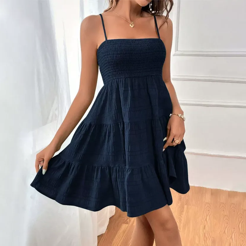 Elegant Summer Dress High Waist Slim Fit Spaghetti Straps Perfect for Casual Outings Wholesale A