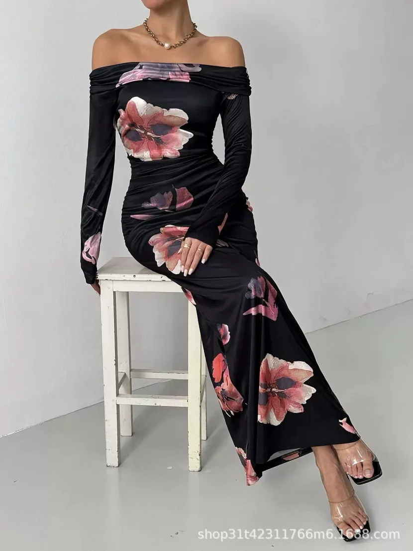 Slim Fit Long Sleeve Dress Elegant Bodycon Design Perfect for Parties and Formal Events Wholesal