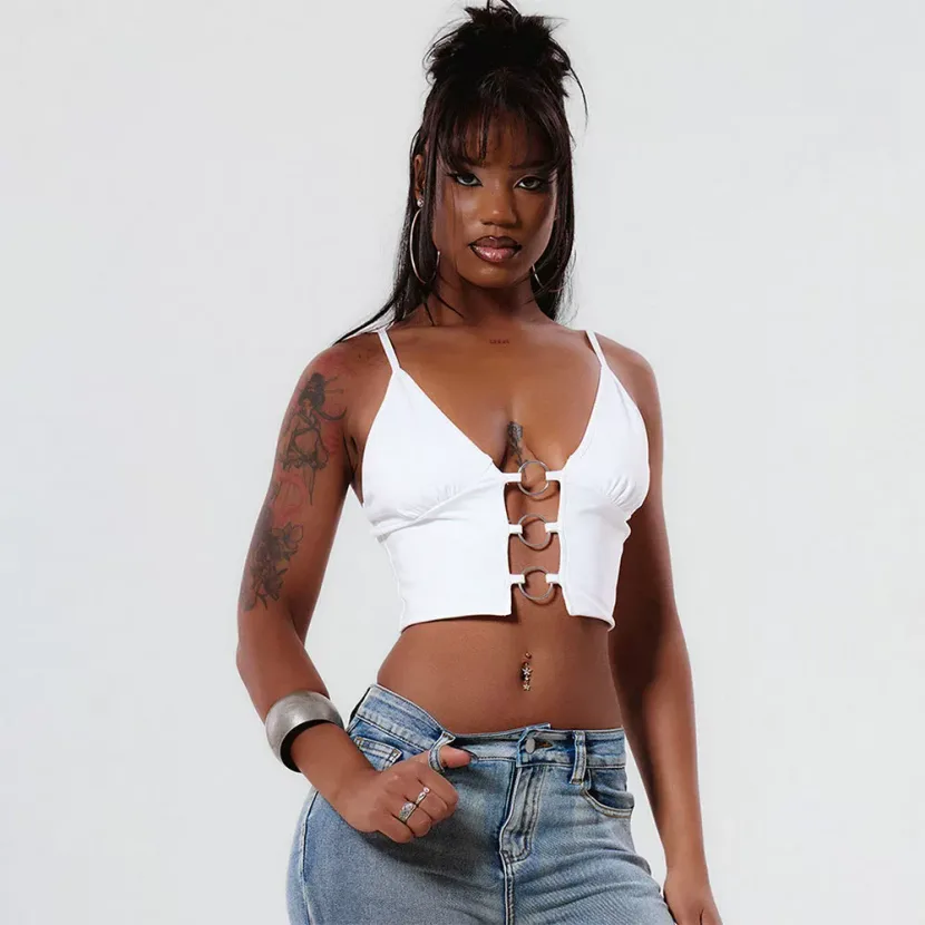 Sexy Womens Crop Top Slim Fit Short Sleeve Lightweight Fabric Spring Summer Fashion Wholesale Av