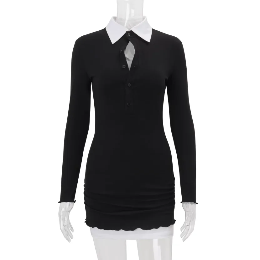 Womens Spring Fashionable College Style Sweet Fresh Slim Fit Long Sleeve Dress Set Elegant Desig