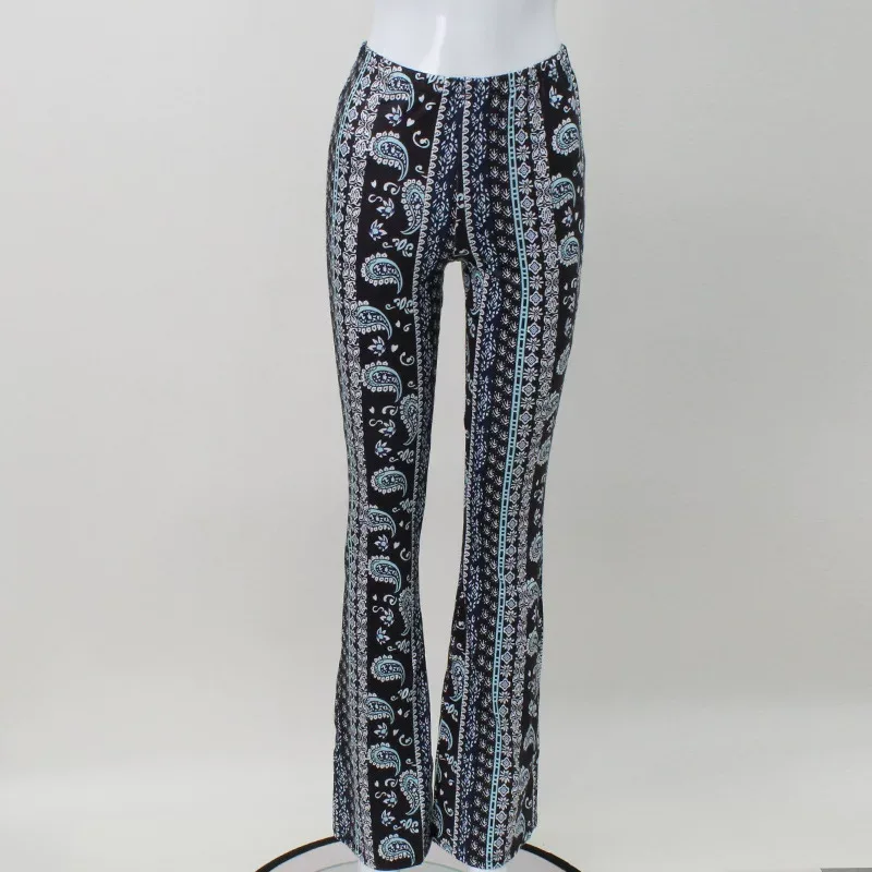 High Waisted Floral Print Flare Pants Stretchy Slim Fit Comfortable Summer Casual Wear for Vacat