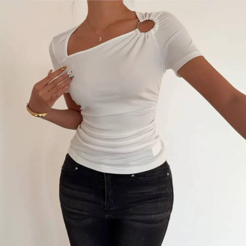 Slim Fit Short Sleeve T Shirt Solid Color Casual Style Summer Wear Wholesale Available private l